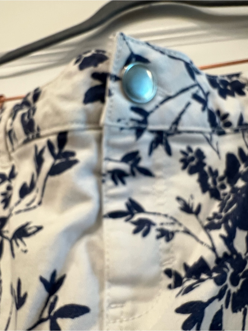 Women’s White Floral Skort with Navy Print - Picture 3 of 14